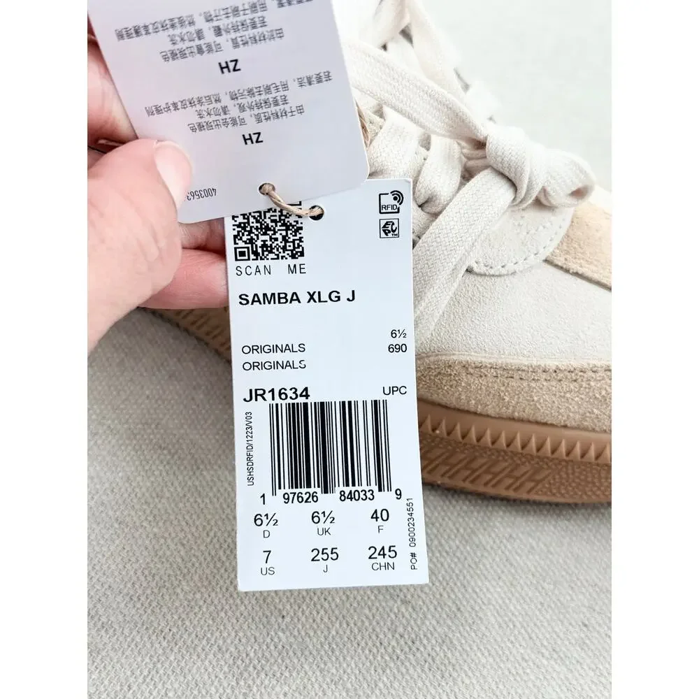 NWT Adidas Samba XLG in Cream, Black & Gum